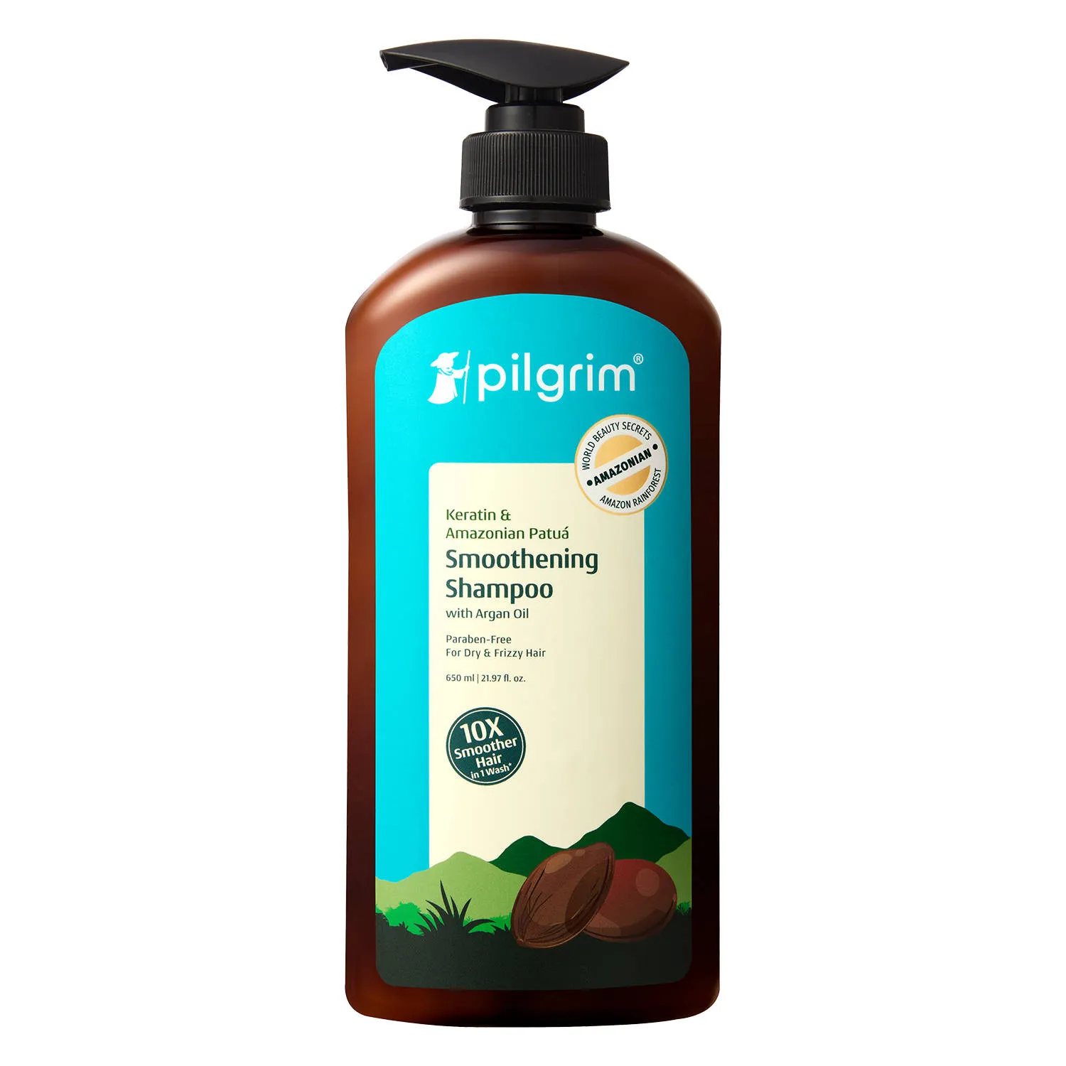 Pilgrim Keratin & Amazonian Patua 10X Smoothening Soften Shampoo For Dry & Frizzy Hair Paraben Free