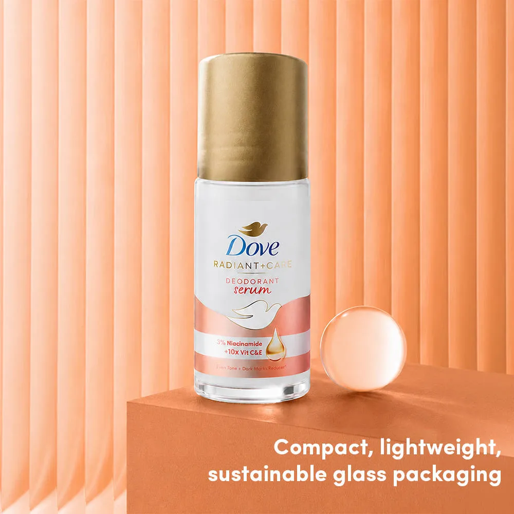 Dove Radiant+Care Roll On Deodorant Serum With 3% Niacinamide & 10X Vitamin C & E