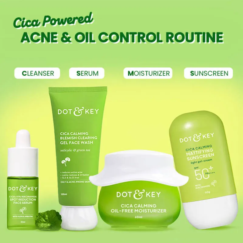 Dot & Key Cica + Niacinamide C + E CSMS Routine for Oily & Acne Prone Skin