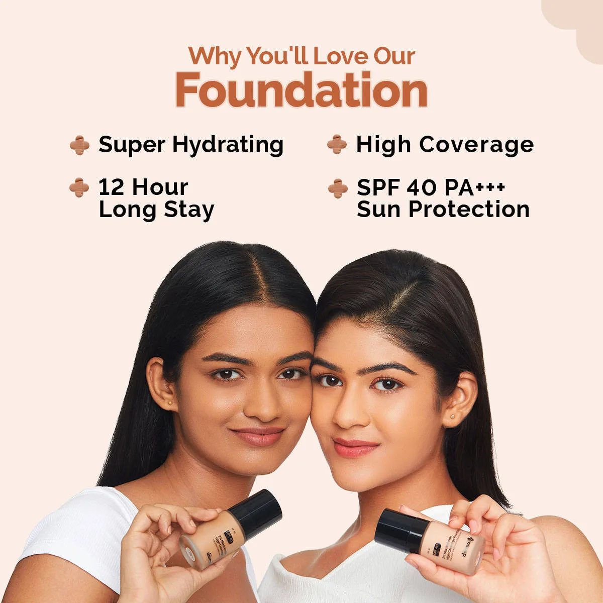 The Derma Co 2% Niacinamide High Coverage Foundation With 1% HA Complex & SPF 40 PA+++