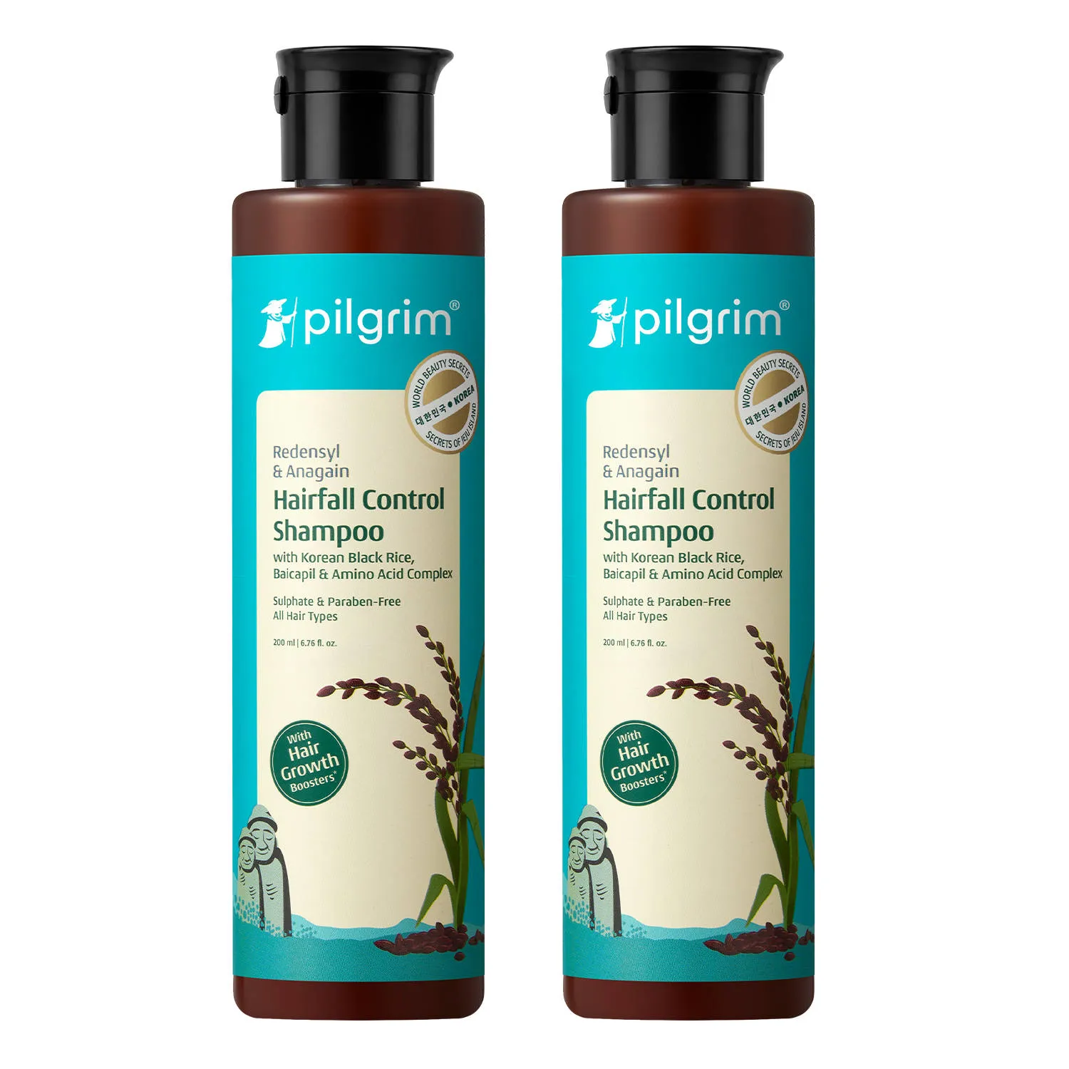Pilgrim Redensyl & Anagain Hairfall Control Shampoo - Pack Of 2