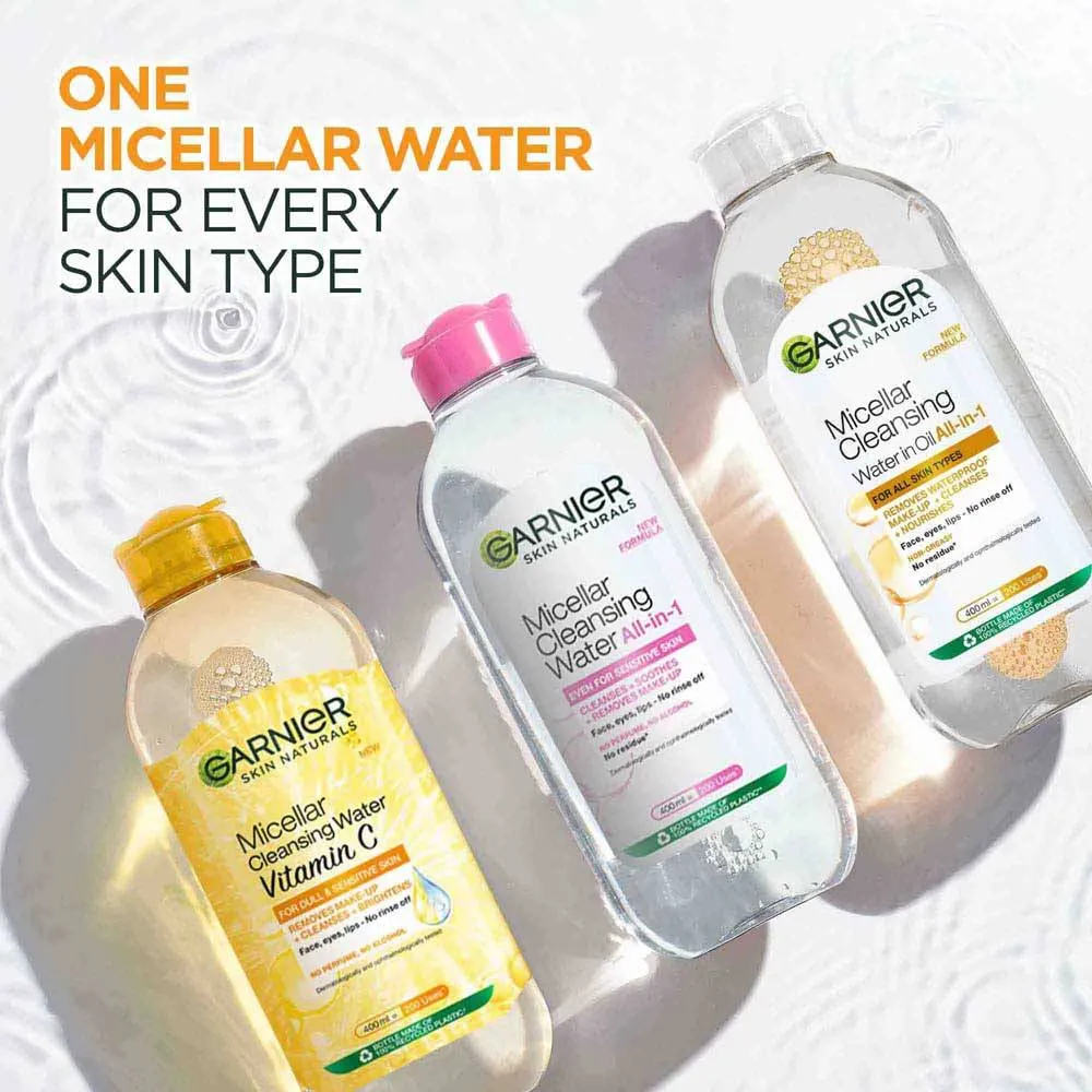 Garnier Vitamin C Micellar Water - Removes Makeup, dust & impurities For Dull Skin