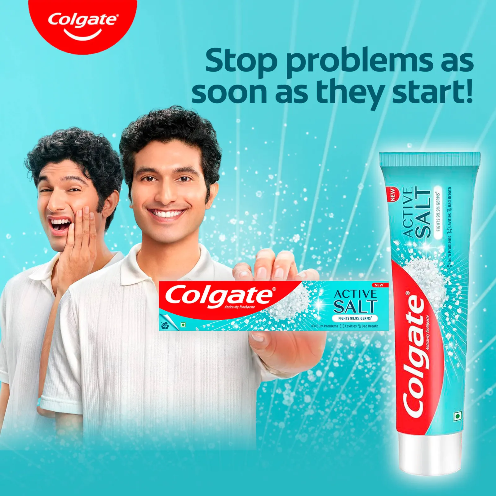 Colgate Active Salt Toothpaste, Germ Fighting Toothpaste For Healthy Gums And Teeth