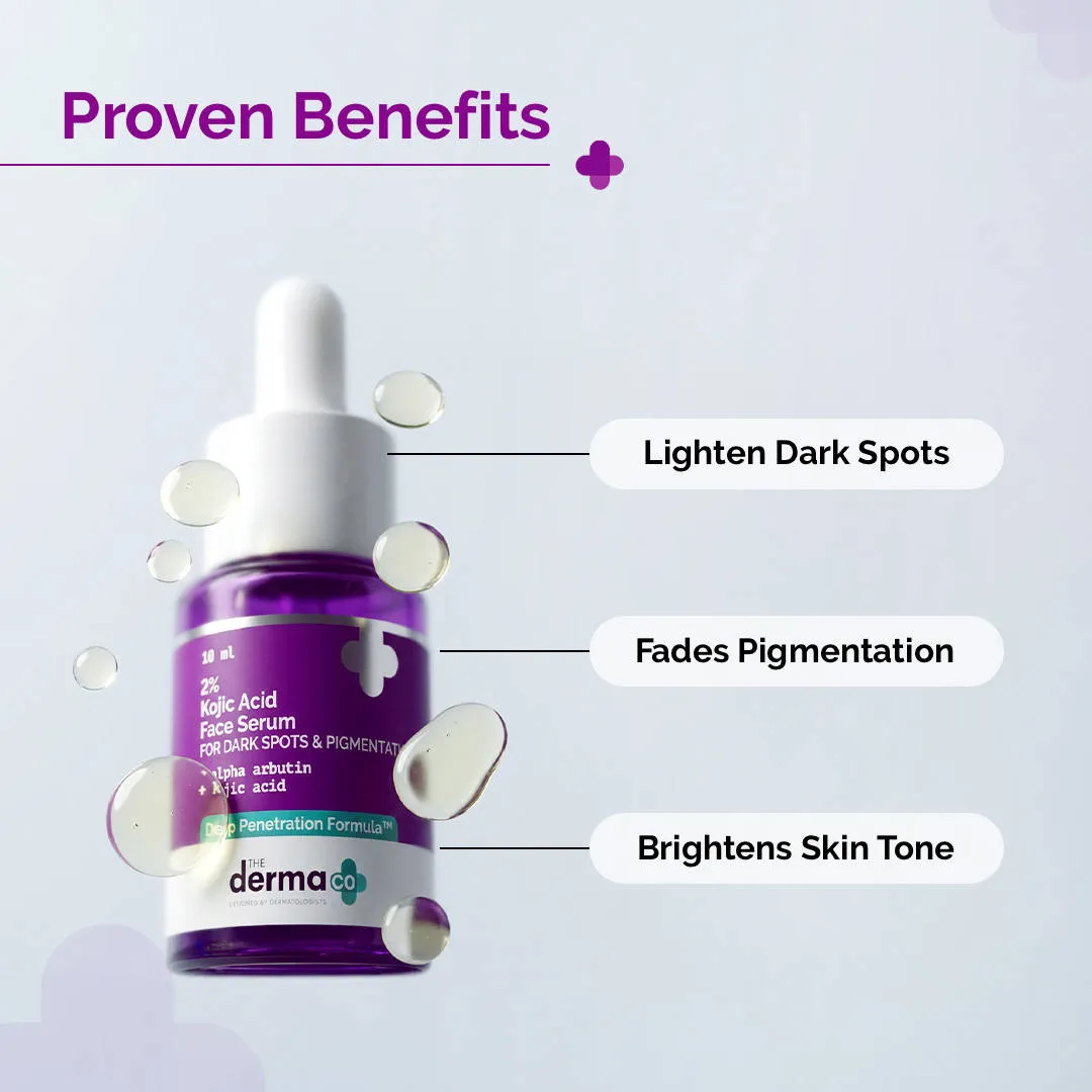 The Derma Co 2% Kojic Acid Face Serum for Dark spots reduction, Pigmentation & Blemishes