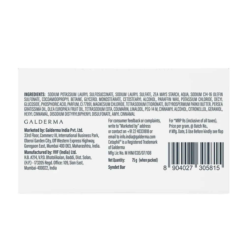 Cetaphil Baby Mild Bar For Sensitive Skin, Paraben, Allergen, Soap Free, Non-Irritating