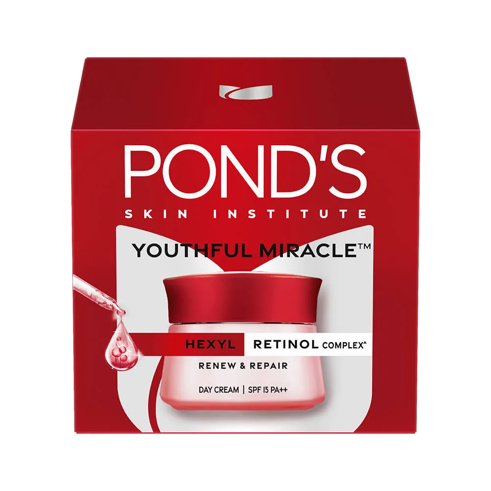 Pond's Ponds Youthful Miracle Hexyl Retinol Complex, Renew & Repair Day Cream, SPF 15 PA++