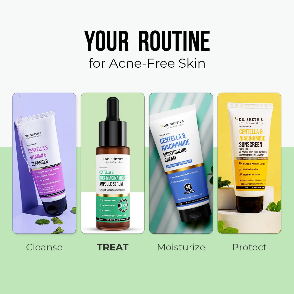 Dr. Sheth's Centella & 10% Niacinamide Ampoule Serum