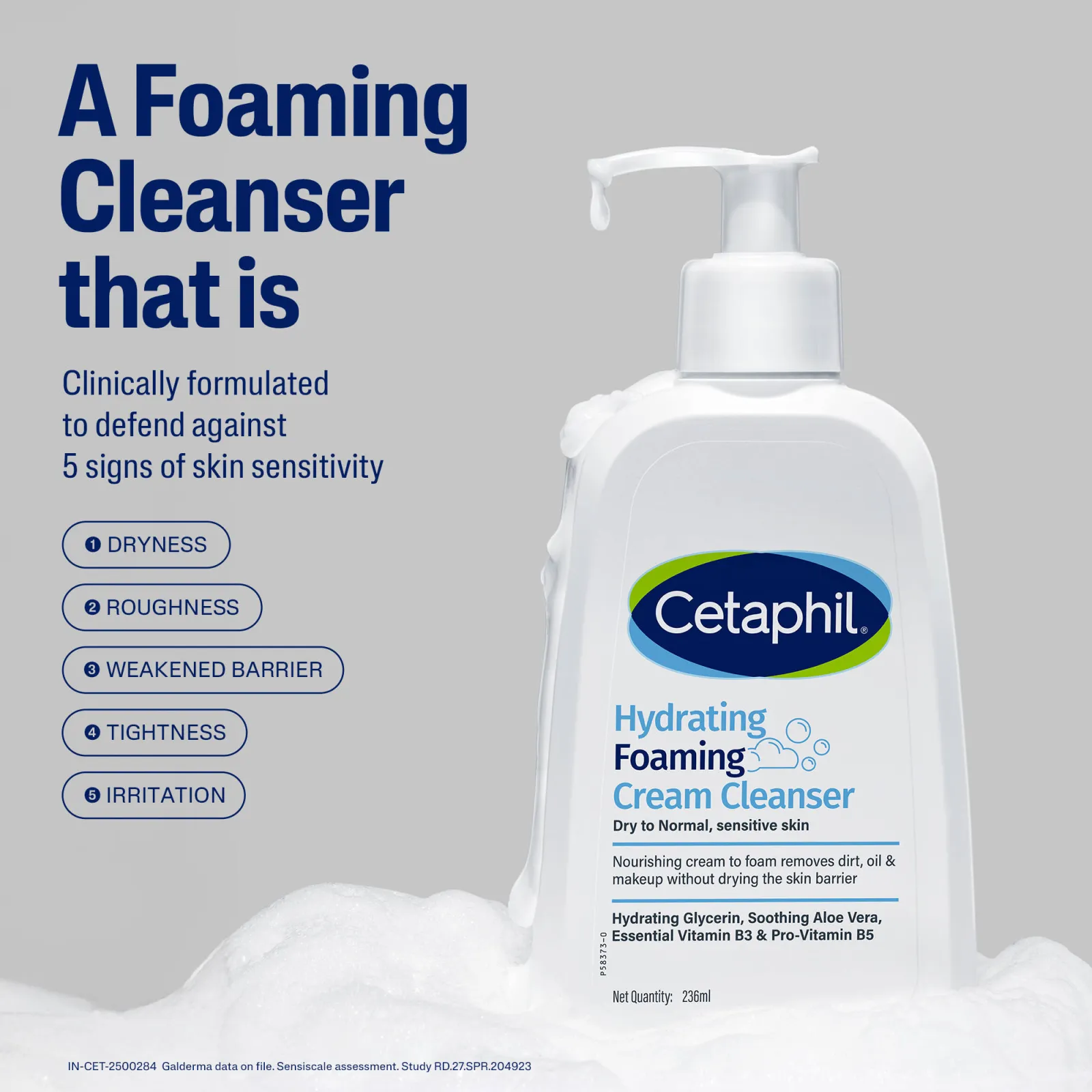 Cetaphil Hydrating Foaming Cream Cleanser Removes Micro Particles