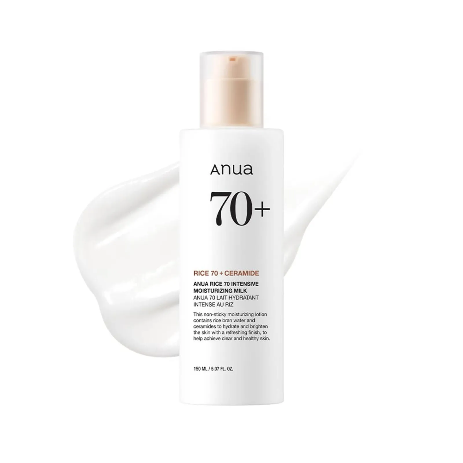 Anua Rice 70 Intensive Moisturizing Milk with Niacinamide & Ceramide Brightens Dull Skin