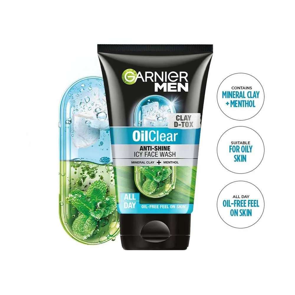 Garnier Men Oil Clear Clay D - Tox Facewash