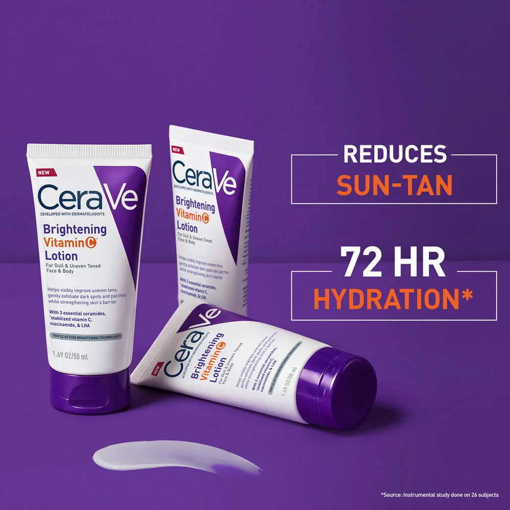 CeraVe Brightening Vitamin C Lotion For Dull, Uneven Skin & Dark Spots, For Face & Body