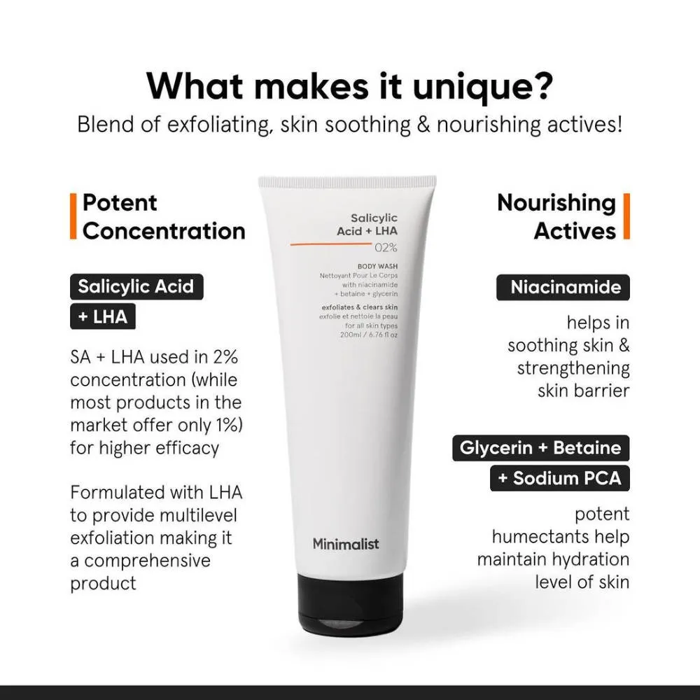 Minimalist Salicylic Acid & LHA 2% Body Wash With Niacinamide