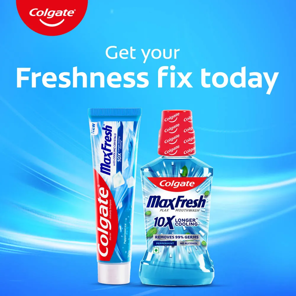 Colgate Maxfresh Toothpaste, Blue Gel Paste With Menthol For Super Fresh Breath