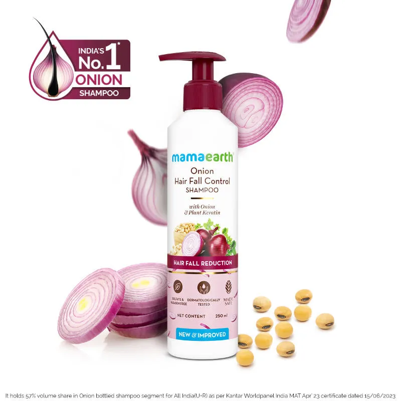 Mamaearth Onion Shampoo For Hair Growth & Hair Fall Control With Onion & Plant Keratin