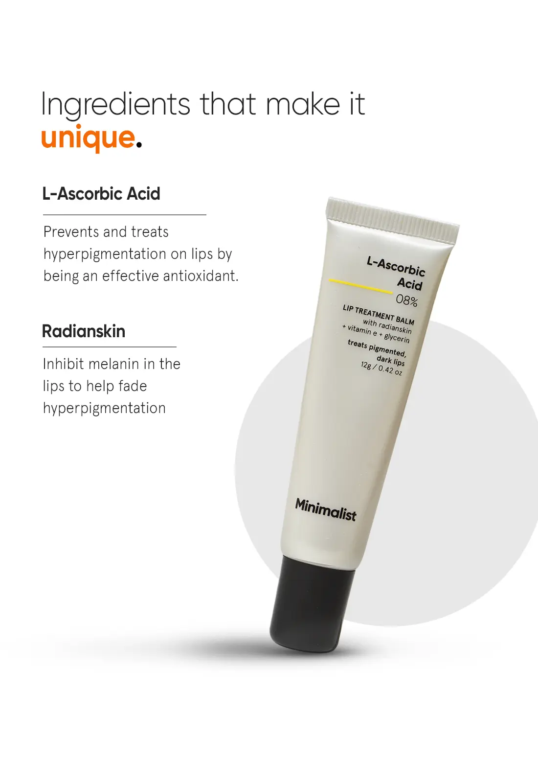 Minimalist L-Ascorbic Acid 8% Lip Treatment Balm view 4