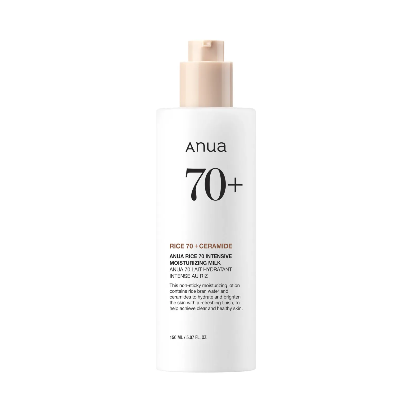 Anua Rice 70 Intensive Moisturizing Milk with Niacinamide & Ceramide Brightens Dull Skin