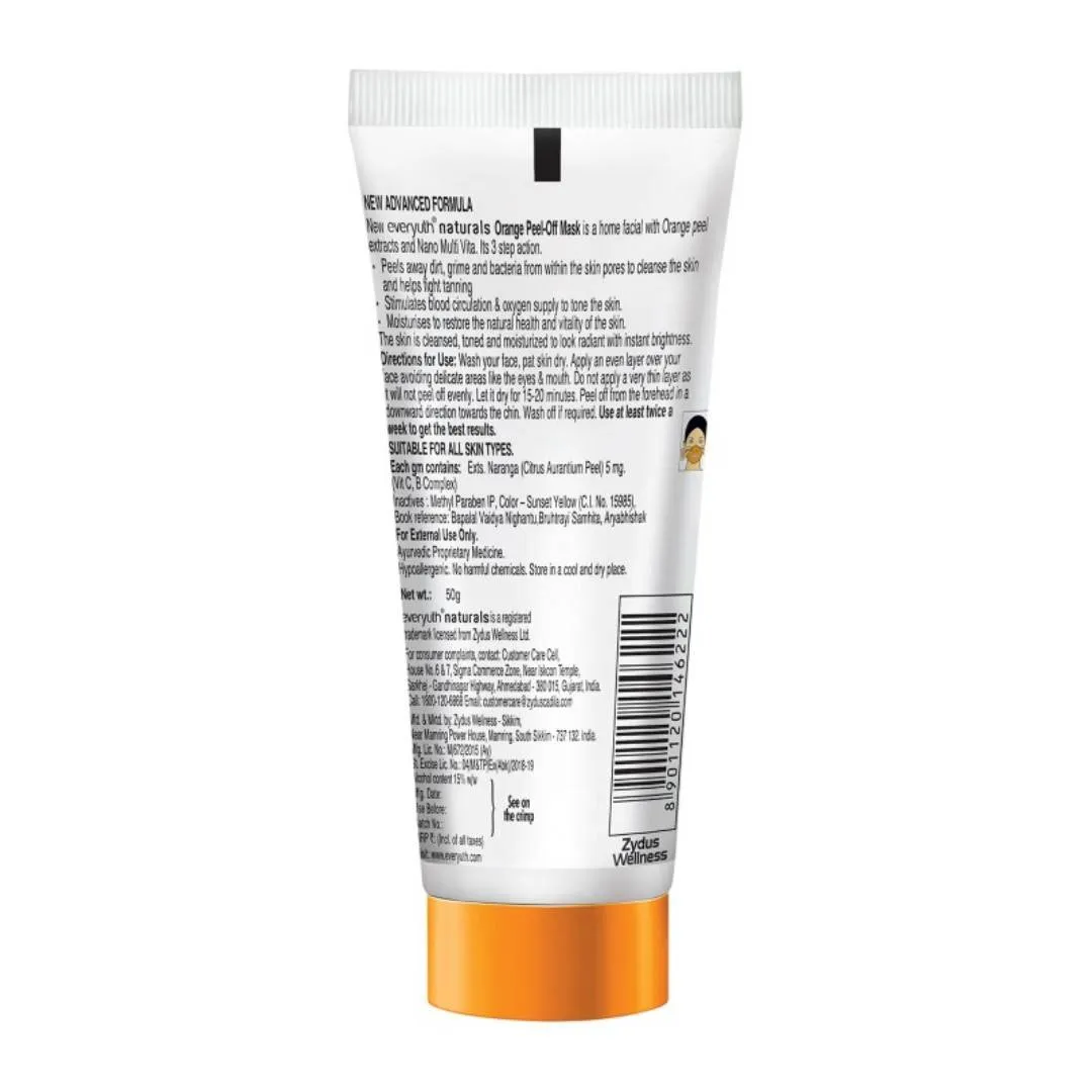 Everyuth Naturals Orange Peel Off Mask for Natural Glow, Paraben Free