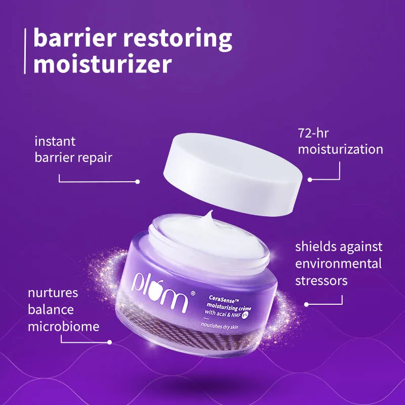 Plum CeraSenseTM Moisturizing Crème for Instant Barrier Repair & 72 Hour moisturization Pack of 2