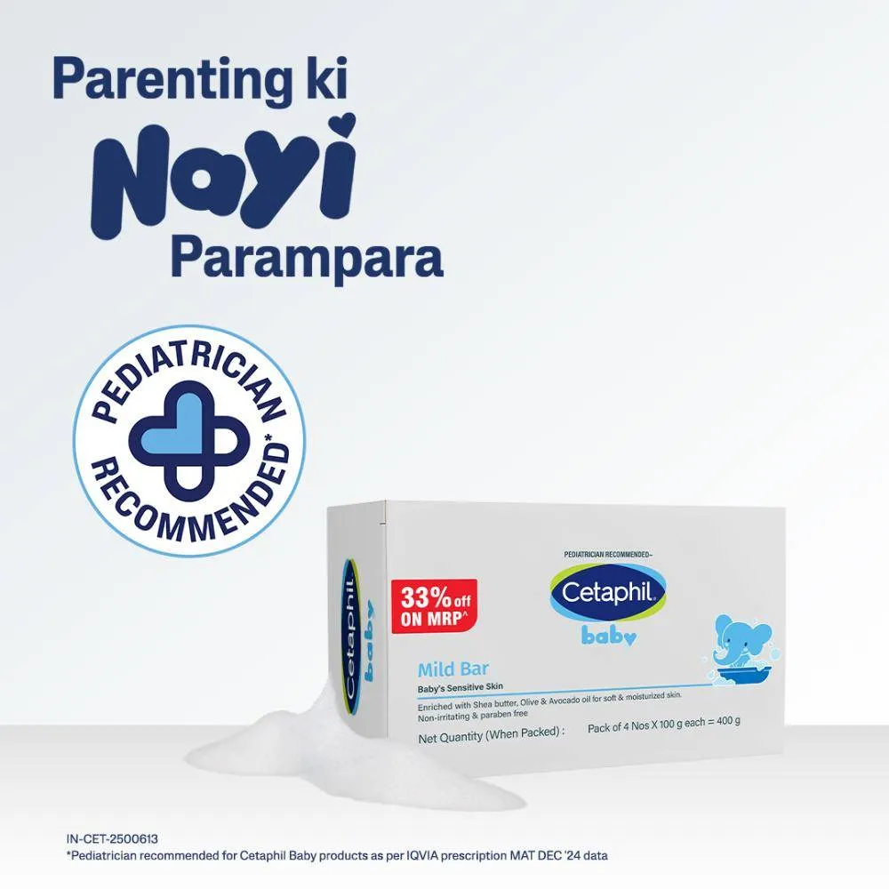 Cetaphil Baby Mild Bar For Sensitive Skin, Paraben, Allergen, Soap Free, Non-Irritating