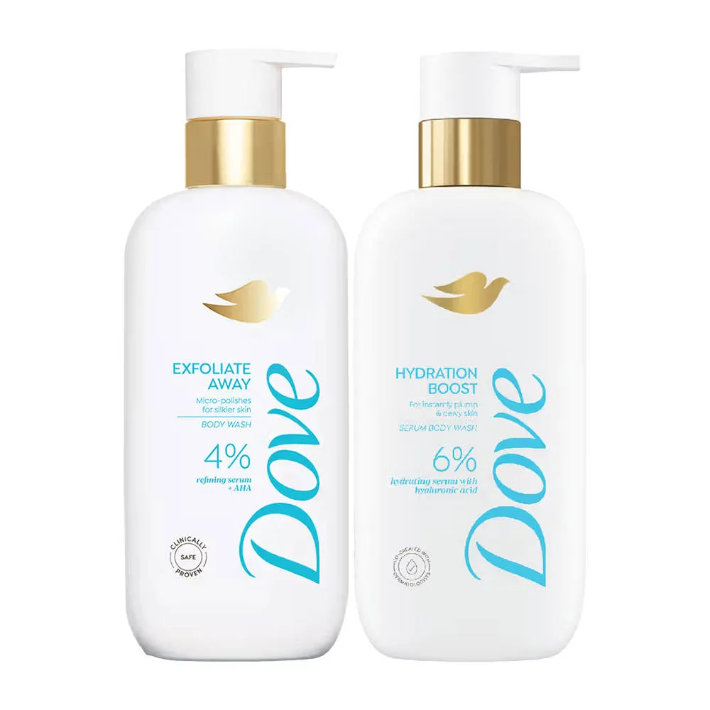 Dove AHA Body Wash + Dove Hyaluronic Acid Body Wash