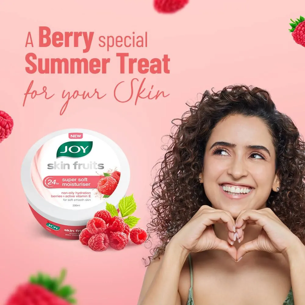 Joy Skin Fruits Soft Moisturizer For Face & Body with Berries & Vitamin E - Lightweight & Oil Free