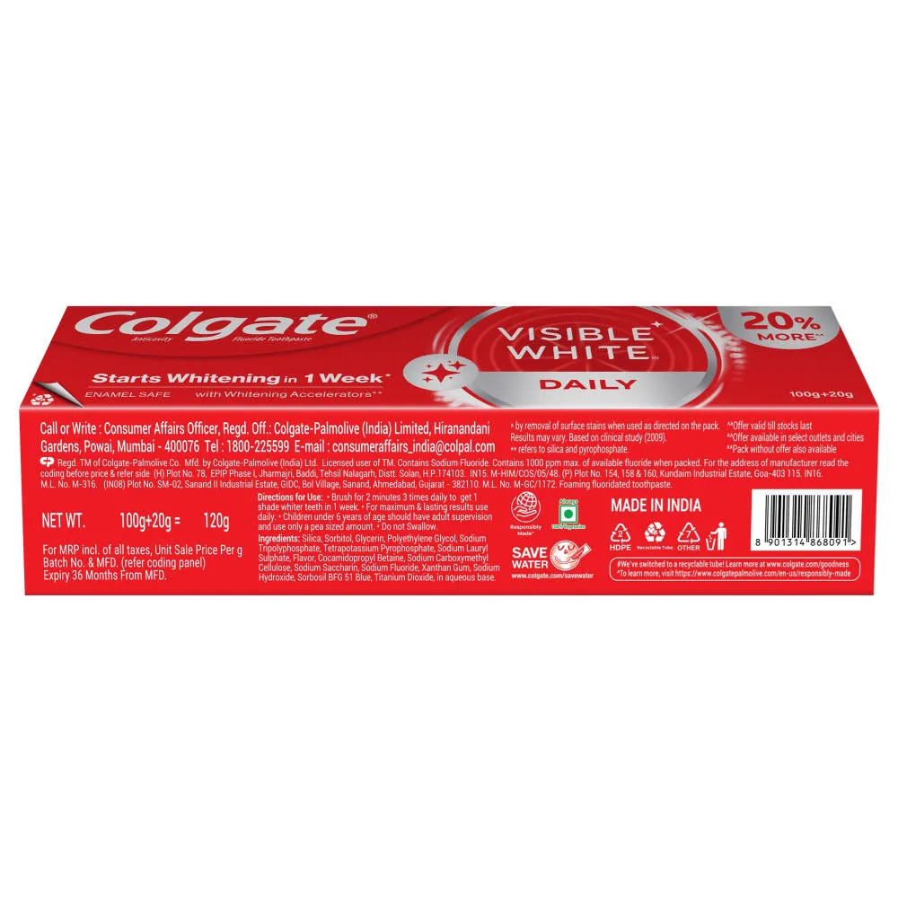 Colgate Visible White Enamel Toothpaste