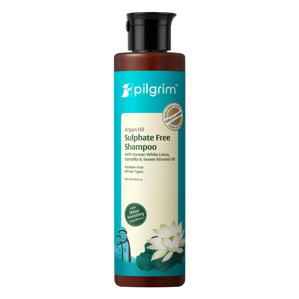Pilgrim Argan Oil Sulphate Free Shampoo With Korean White Lotus For Shiny & Nourished Hair