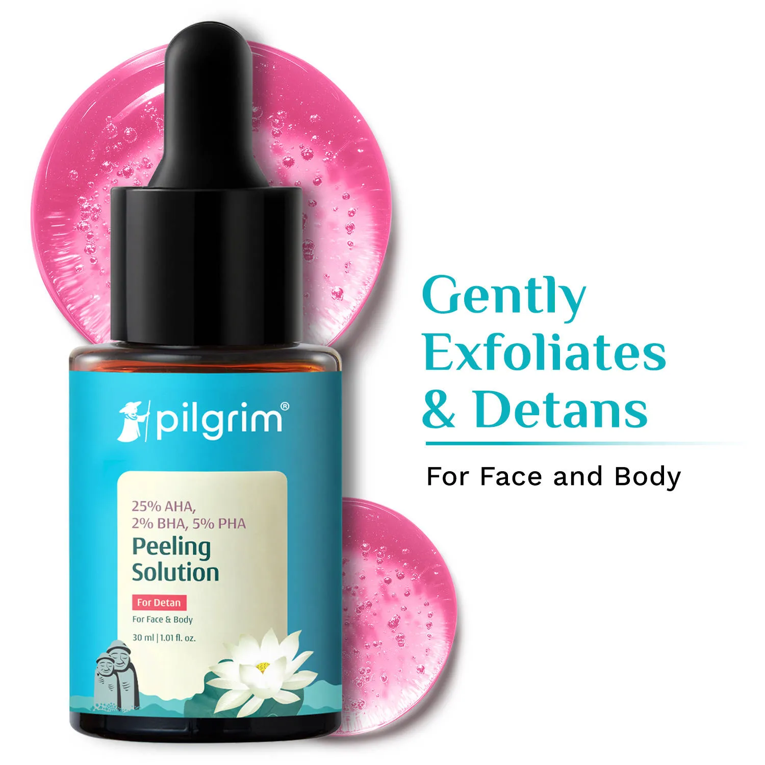 Pilgrim 25% AHA 2% BHA 5% PHA Face Peeling Solution Detan & Exfoliate Dead Skin For Men & Women