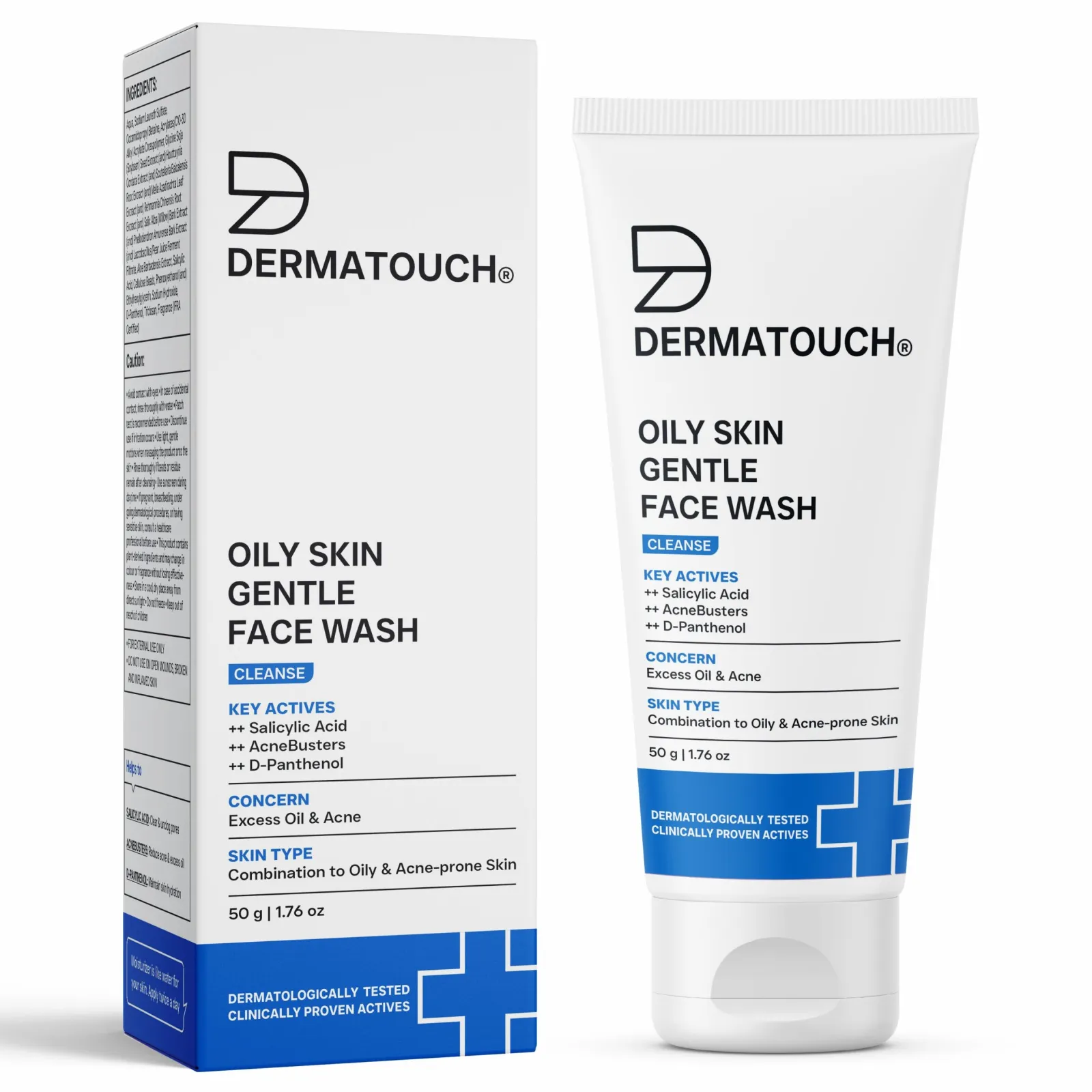 Dermatouch Oily Skin Gentle Face Wash for Excess Oil, Acne & Clogged Pores