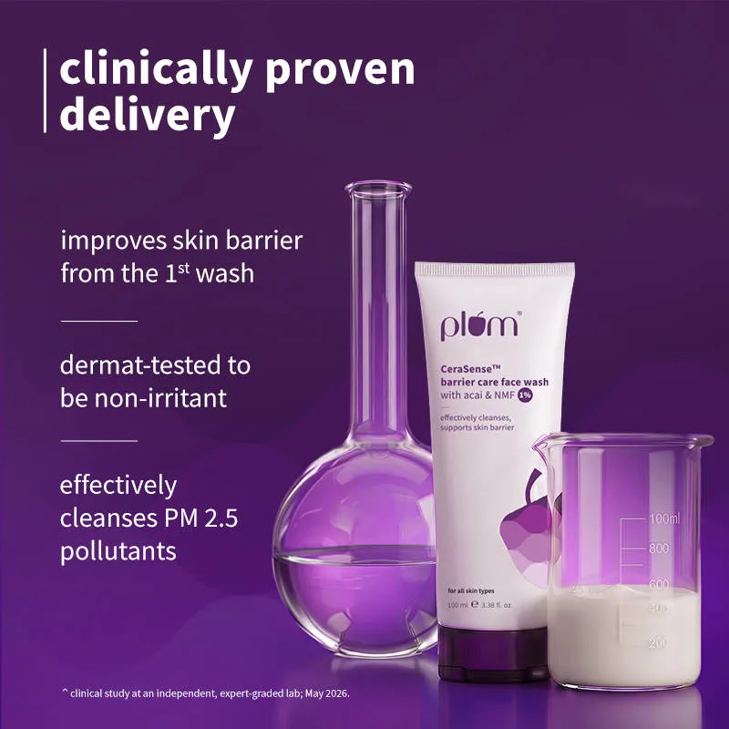 Plum Cerasense Barrier Repair Hydrating Face Wash With Ceramides For Dry, Sensitive Skin