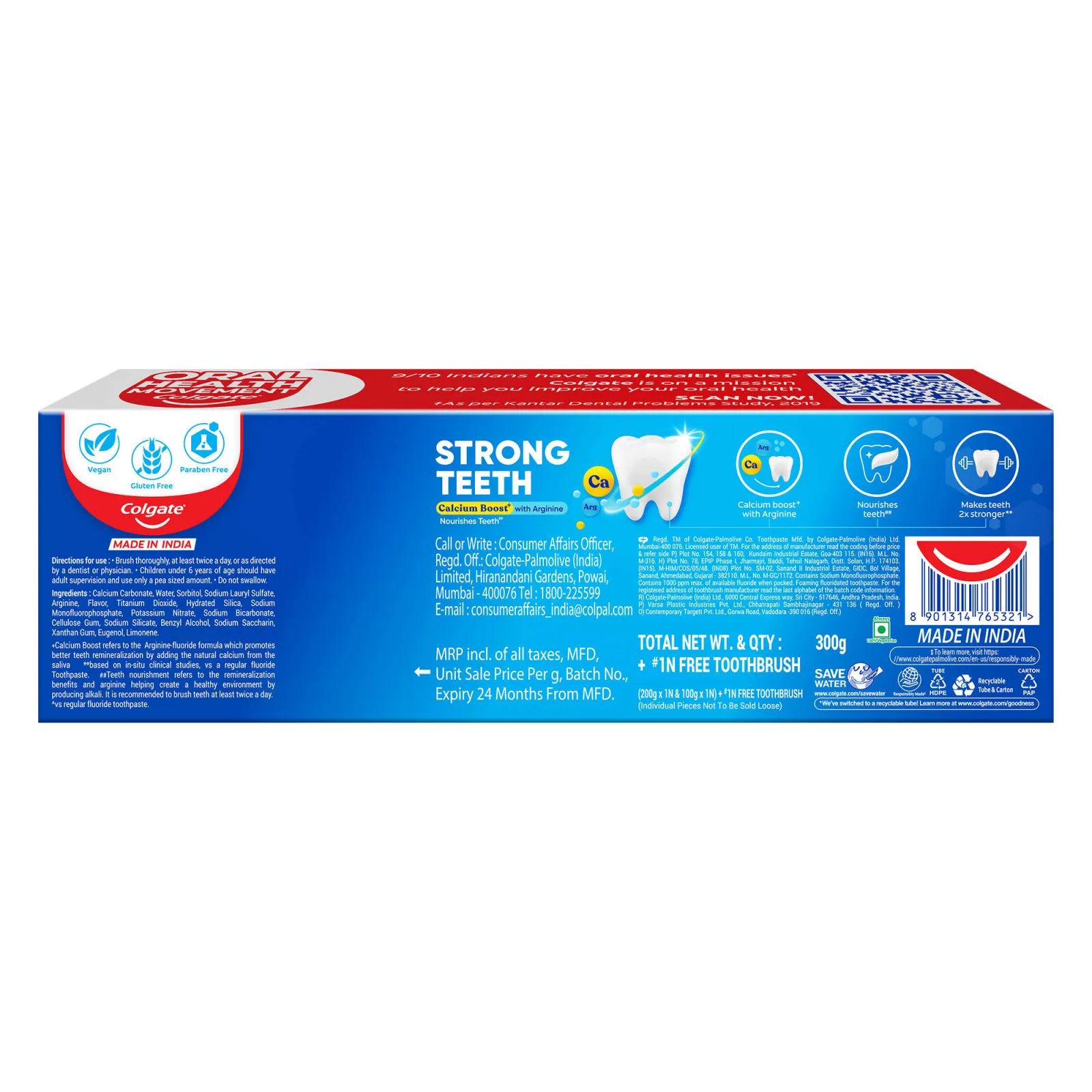 Colgate Strong Teeth- Indias No.1 Toothpaste+ Calcium Boost