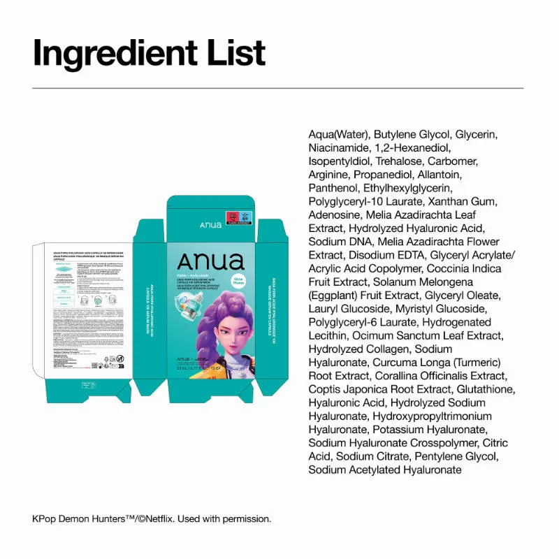 Anua PDRN Hyaluronic Acid Capsule 100 Serum Mask - K-Pop Demon Hunters Special Edition
