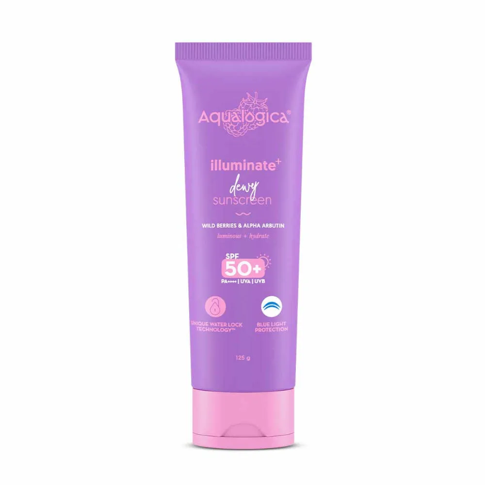 Aqualogica Illuminate+ Dewy Lightweight Sunscreen Gel SPF 50+ PA++++ for All Skin Types
