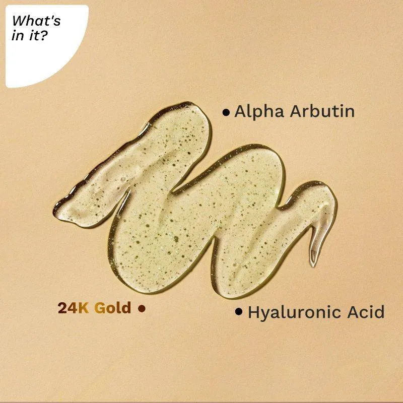 Pilgrim 24k Gold Gel Moisturizer Hyaluronic Acid & Alpha Arbutin for Smooth Radiant Glow Pack of 2