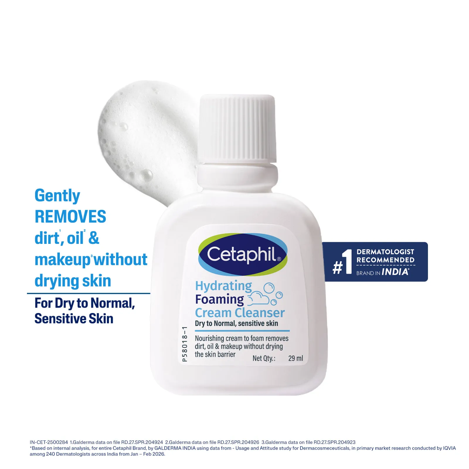Cetaphil Hydrating Foaming Cream Cleanser Removes Micro Particles