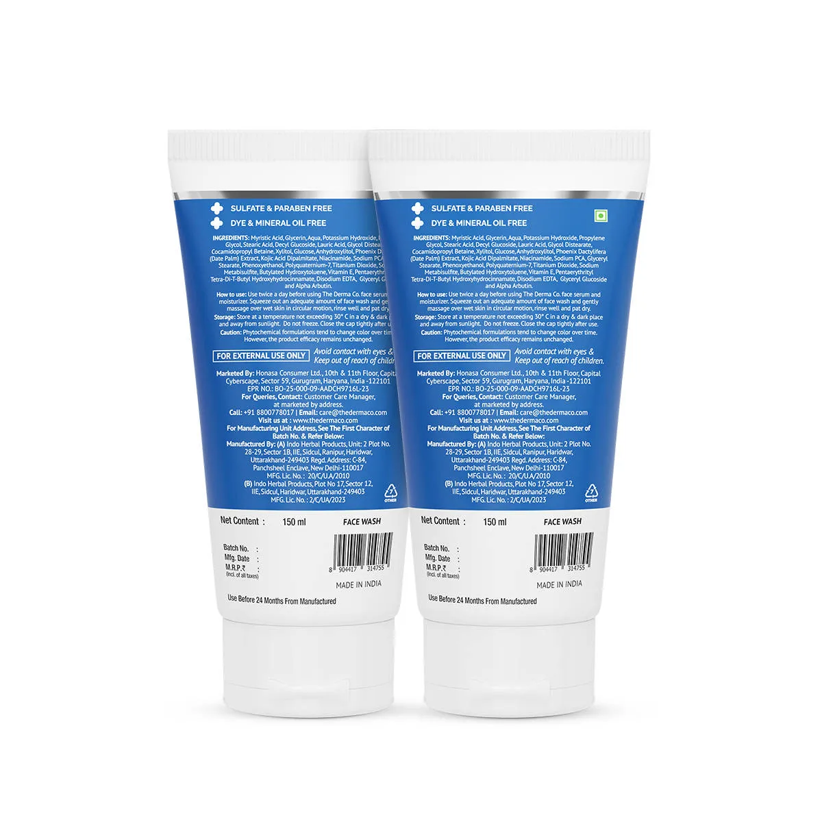 The Derma Co 1% Kojic Acid Face Wash With Niacinamide For Dark Spots & Pigmentation - Pack Of 2