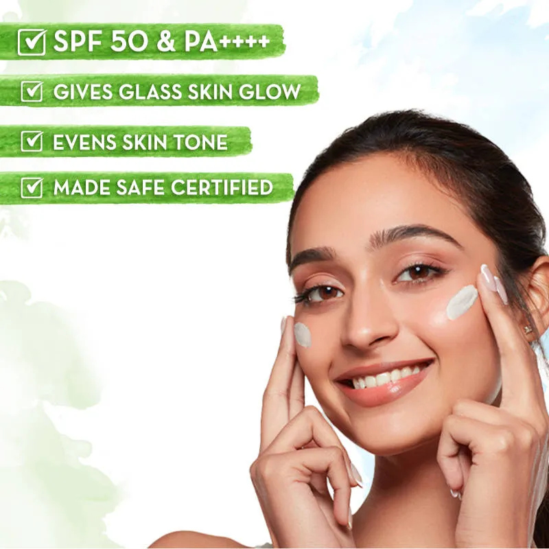 Mamaearth Rice Water Dewy Sunscreen For Tan Protection SPF 50 PA++++