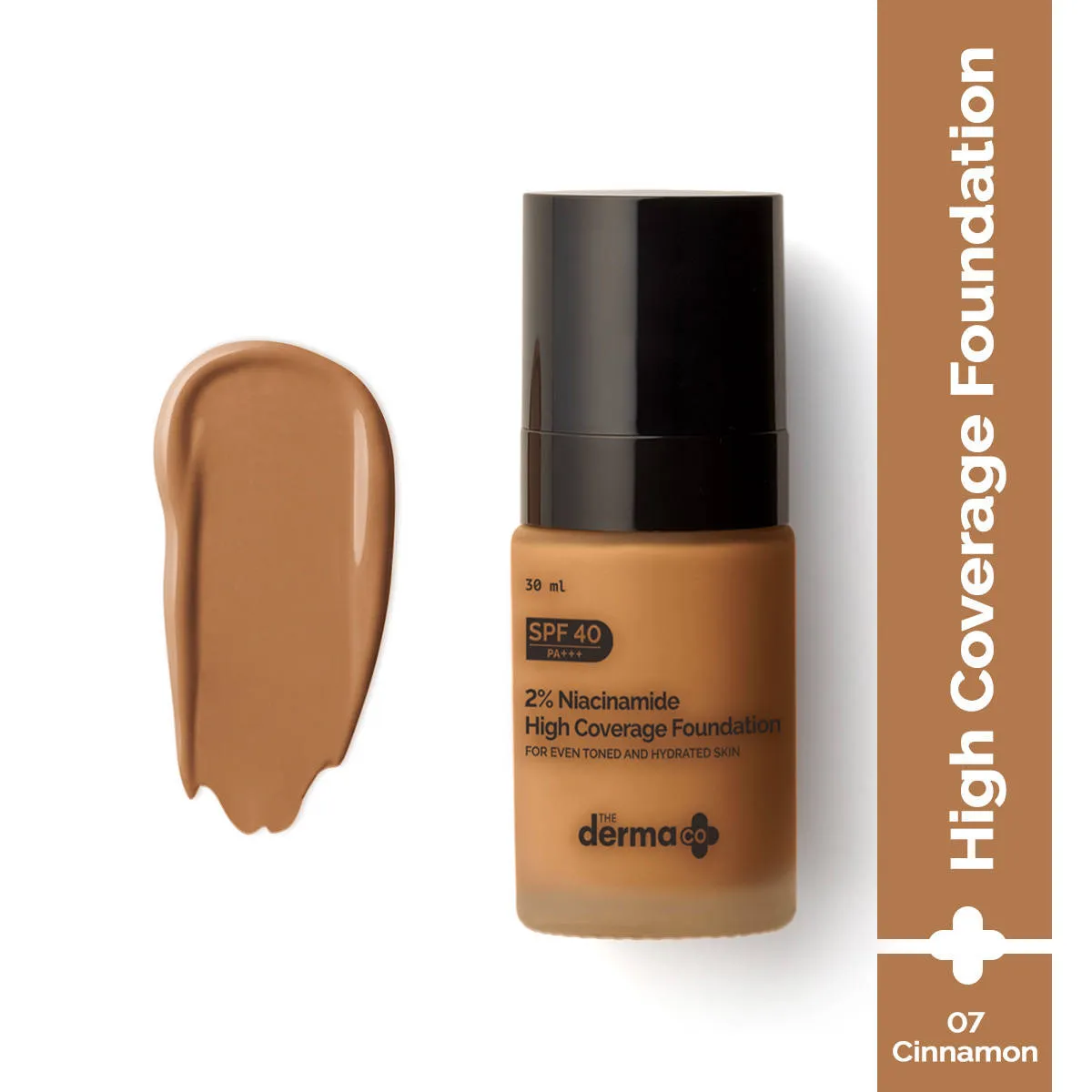 The Derma Co 2% Niacinamide High Coverage Foundation With 1% HA Complex & SPF 40 PA+++