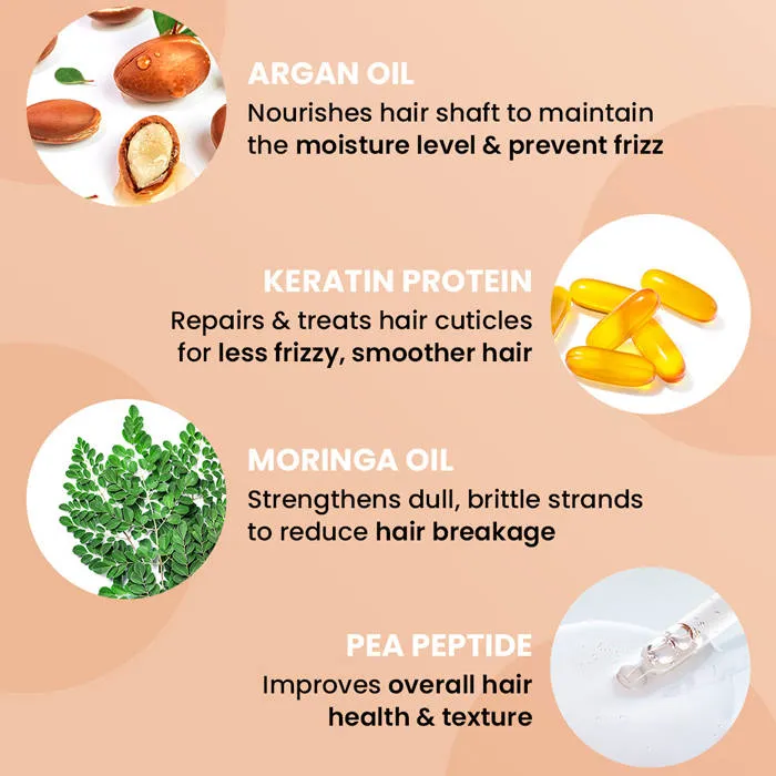 Dot & Key Moringa & Argan Frizz Control Smoothing Hair Conditioner, Pea Peptide & Keratin Protein