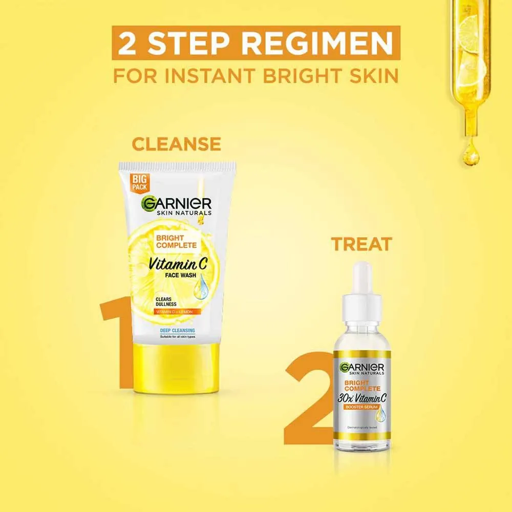 Garnier Bright Complete Facewash & Bright Complete Vitamin C Serum Combo