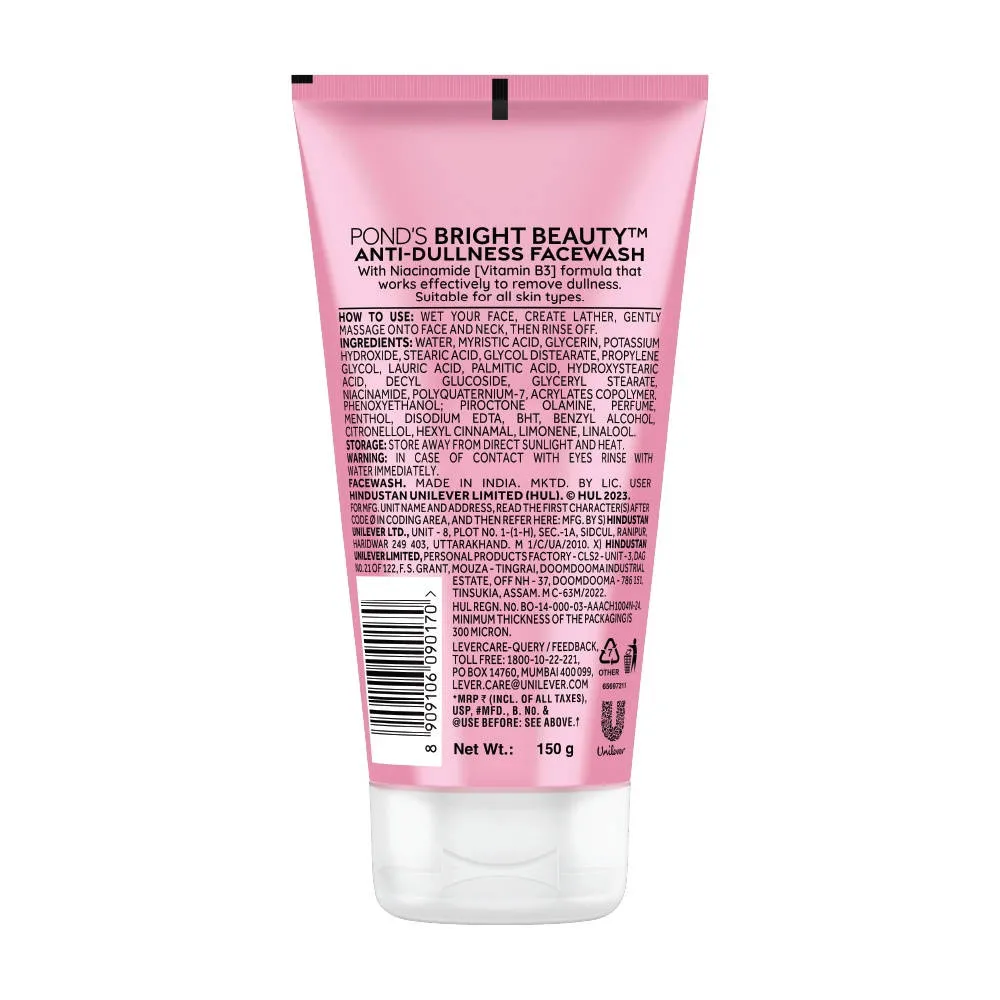 Pond's Ponds Bright Beauty Facewash with Niacinamide, For Glass Skin-like Shine
