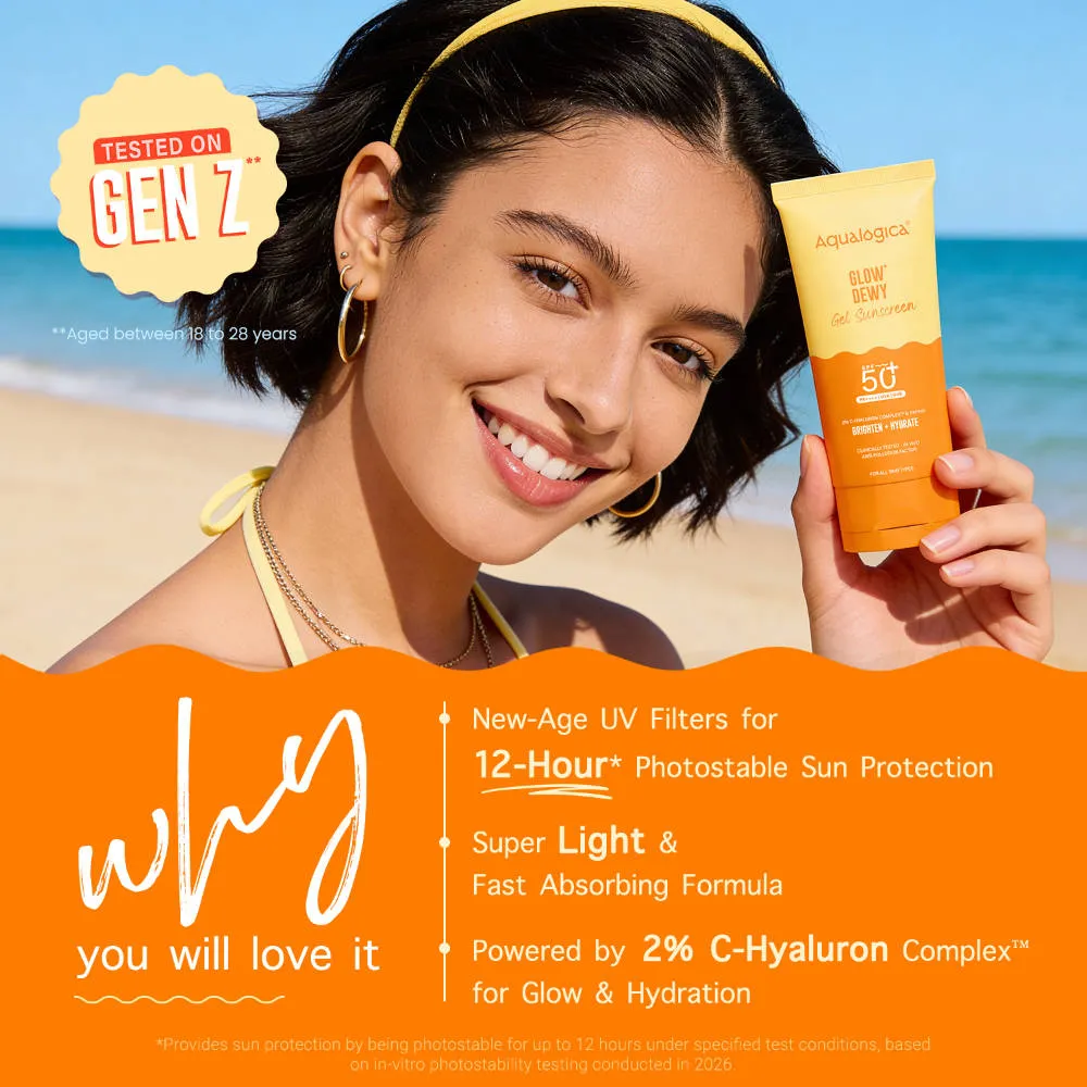 Aqualogica Glow+ Dewy Sunscreen Gel SPF 50+ PA++++