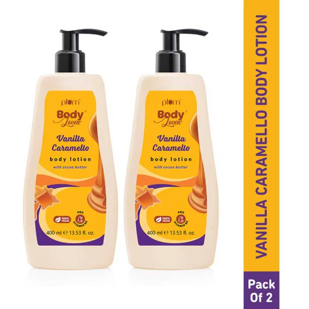 Plum BodyLovin Vanilla Caramello Body Lotion With Cocoa Butter & Vitamin B5 - Pack Of 2