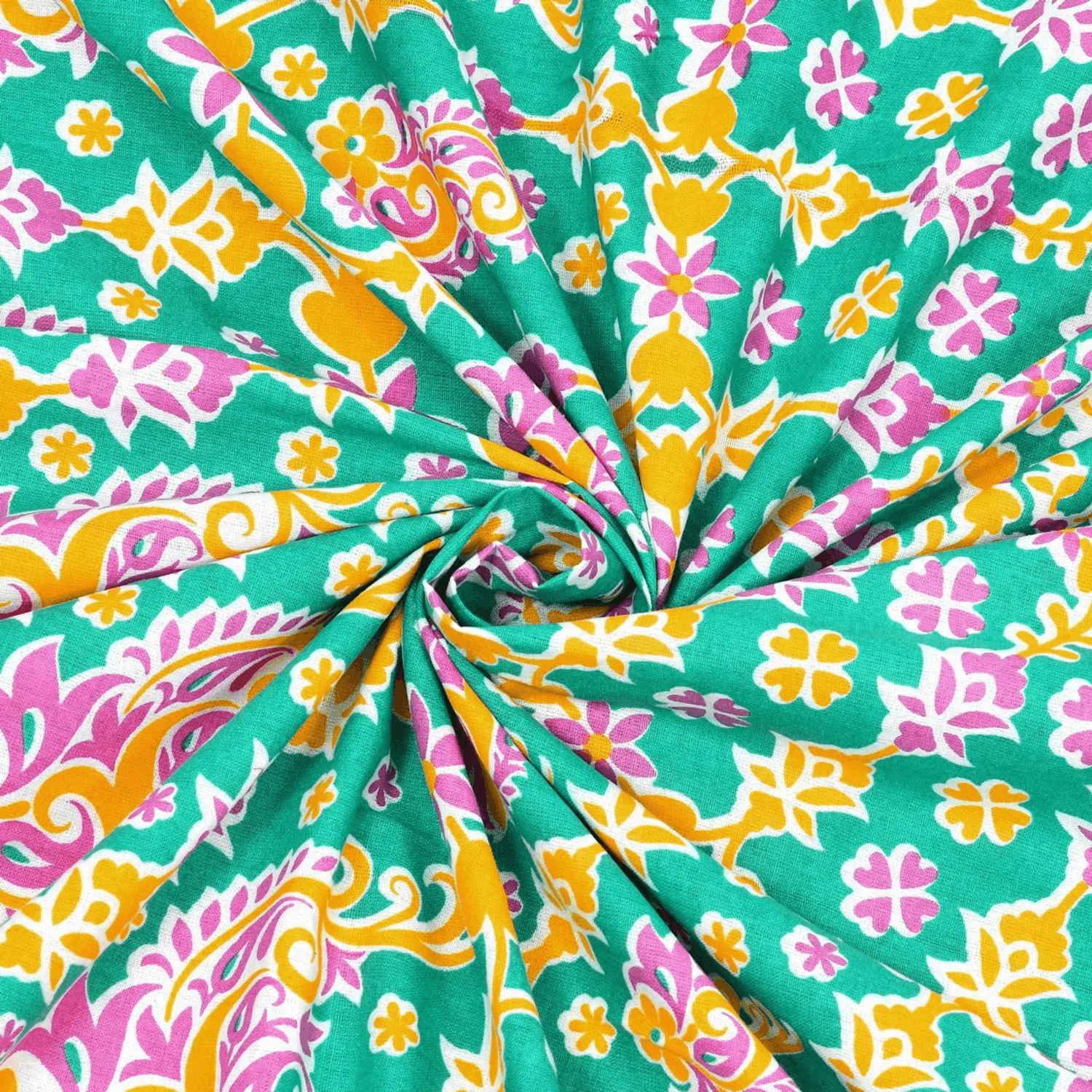 Pure Cotton Jaipuri Bedsheet (Floral, Printed)