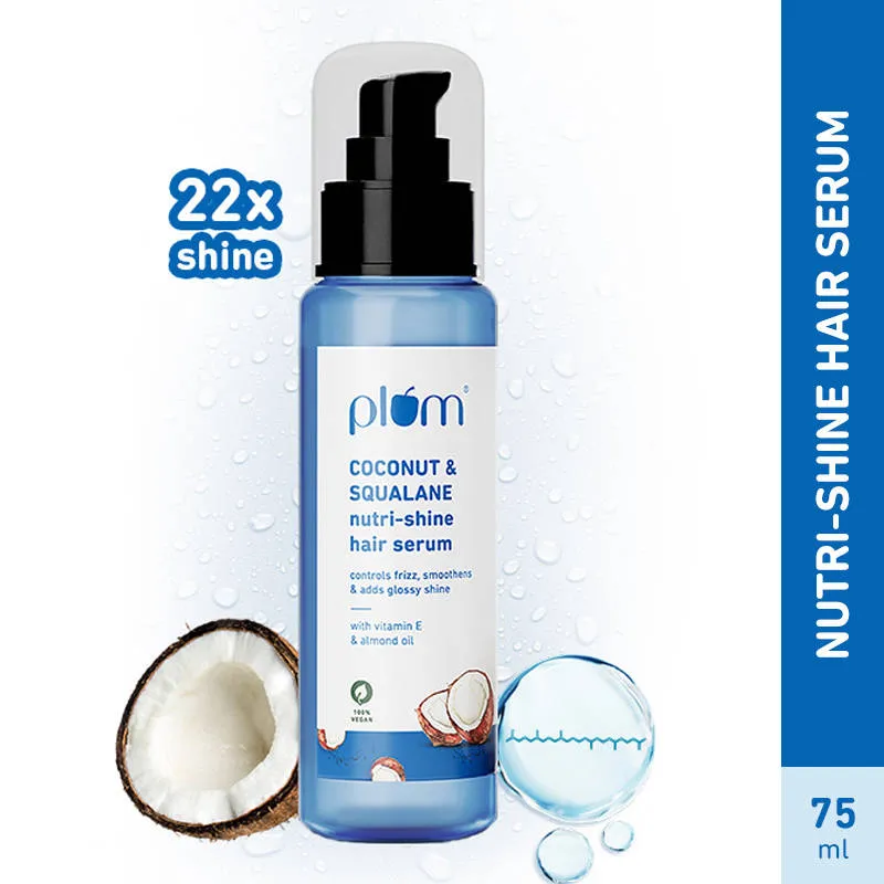 Plum Coconut & Squalane Nutri-Shine Hair Serum For Smooth- Shiny Hair