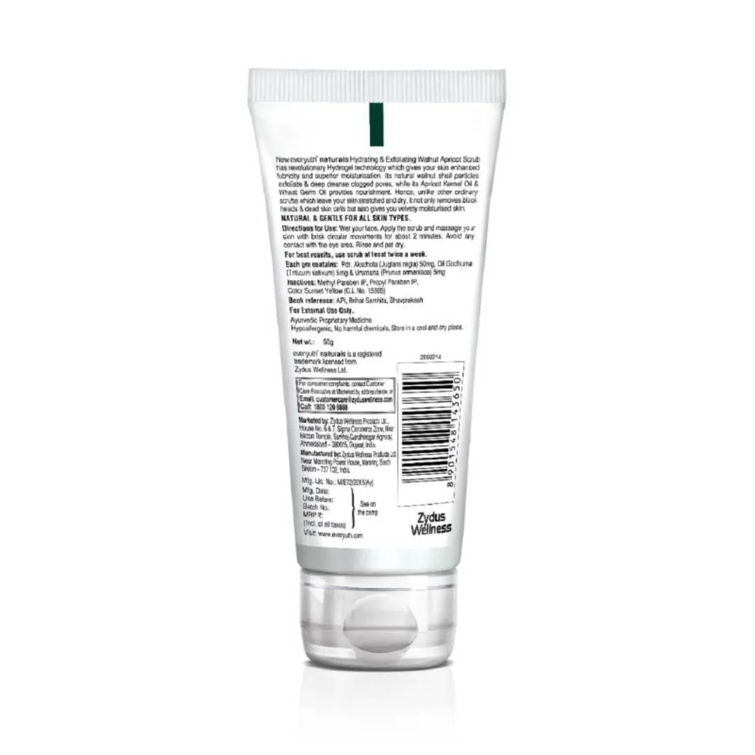 Everyuth Naturals Hydrating & Exfoliating Walnut Apricot Scrub, Gentle Face Scrub