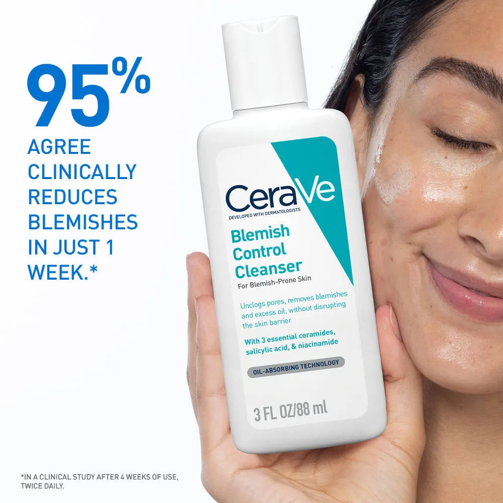 CeraVe Blemish Control Cleanser With 2% Salicylic Acid & Niacinamide For Acne-Prone Skin