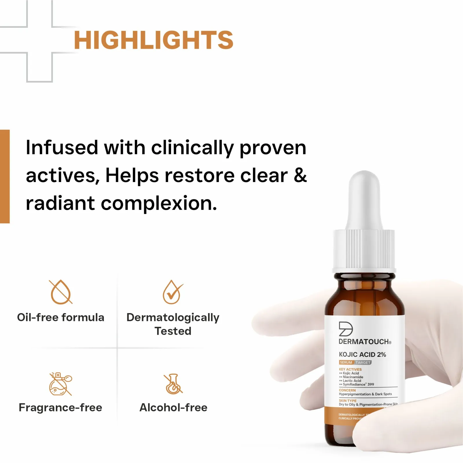 Dermatouch Kojic Acid 2% Serum for Hyperpigmentation & Dark Spots