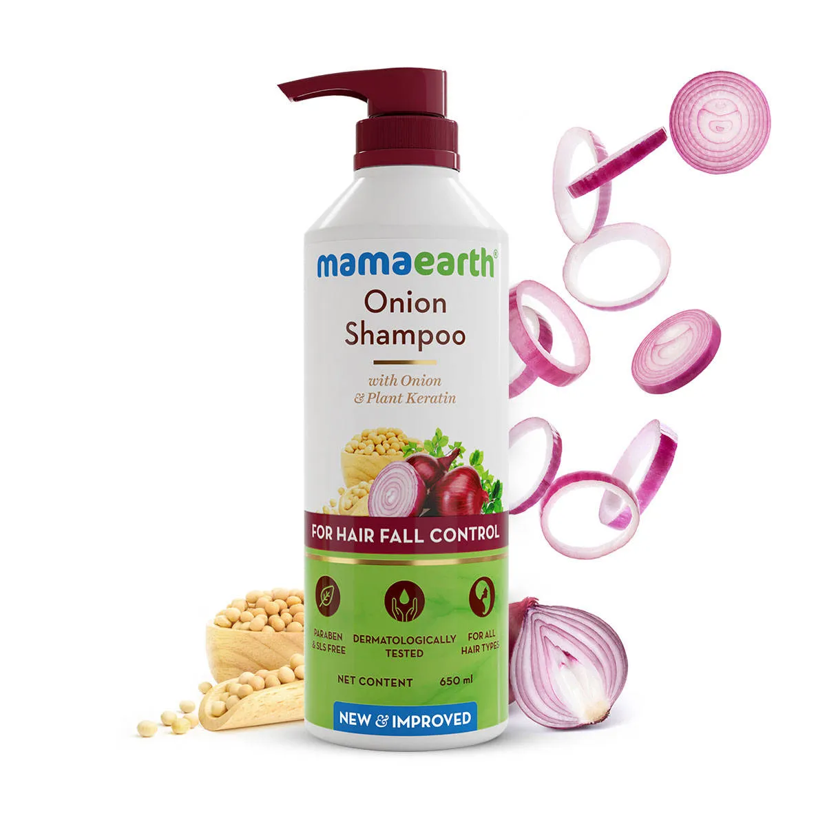 Mamaearth Onion Shampoo For Hair Growth & Hair Fall Control With Onion & Plant Keratin