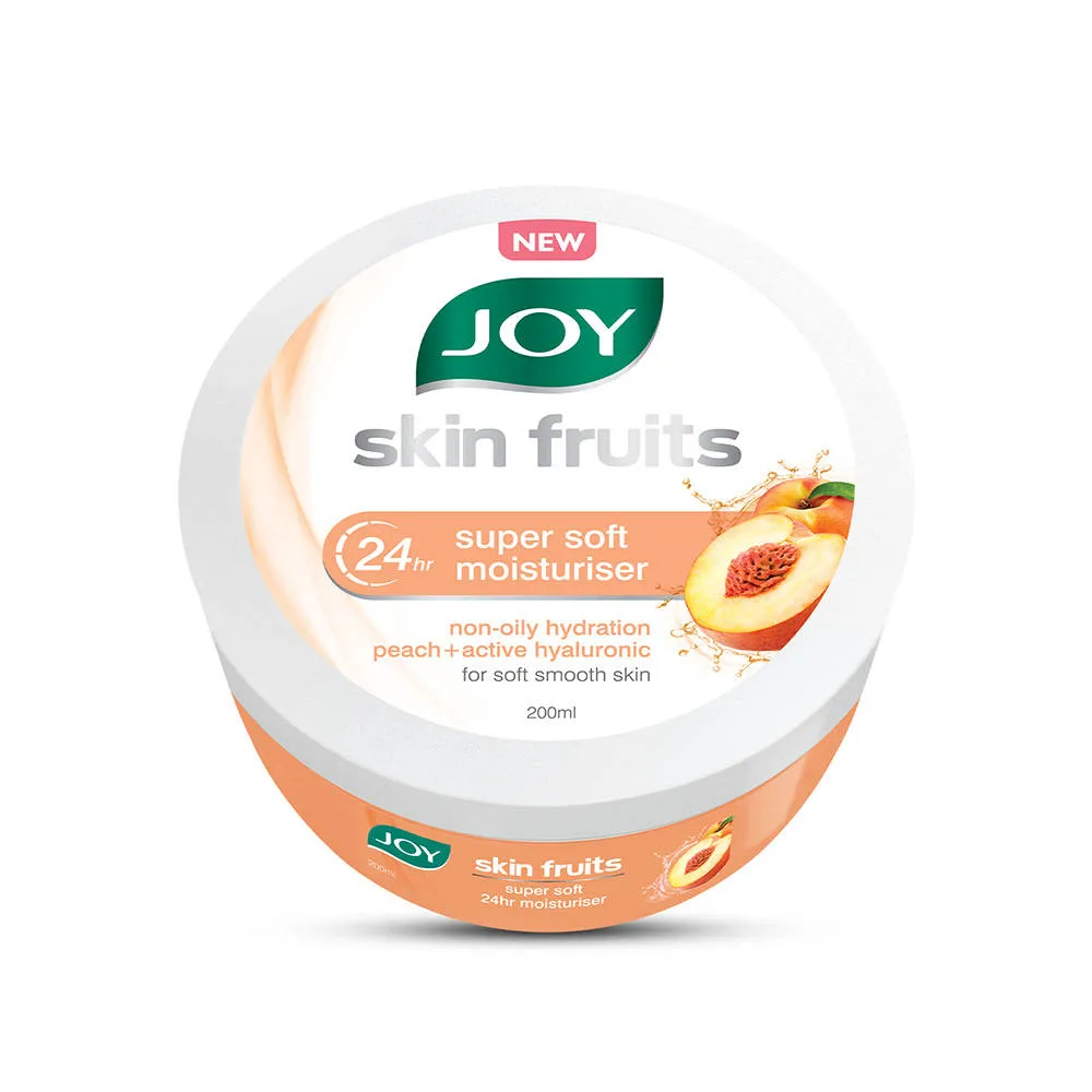 Joy Skin Fruits Soft Moisturizer For Face & Body with Peach, Hyaluronic Acid - Lightweight & Oil Free
